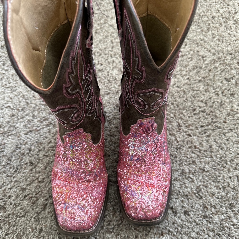 Roper cowgirl cowboy boots sz 1 youth